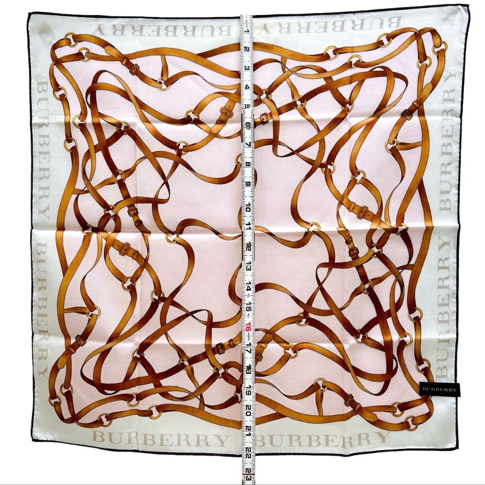 New Tag on  Burberry Miniscarf  23" Cotton/Silk ivery  Light pink bow  (51) - Picture 6 of 13